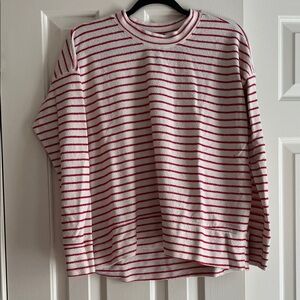 Aerie Mock Neck Red and White Striped Sweater- Size XS